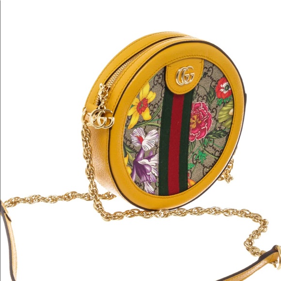 ***SOLD***Mini GG Supreme Flora Ophidia Round Crossbody Bag EUC - Picture 2 of 8